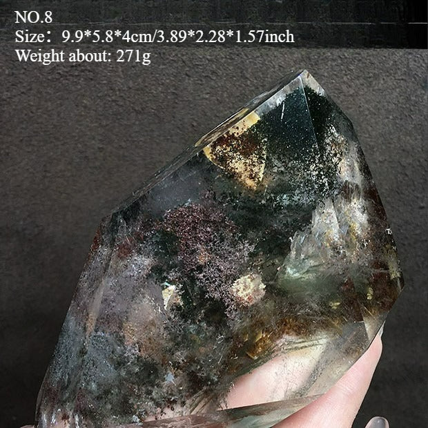 Natural green ghost stone ornaments, irregular shapes, energy stones, four-season ghost cornucopia, thousand-layer pyramid ore specimens, home decoration ornaments