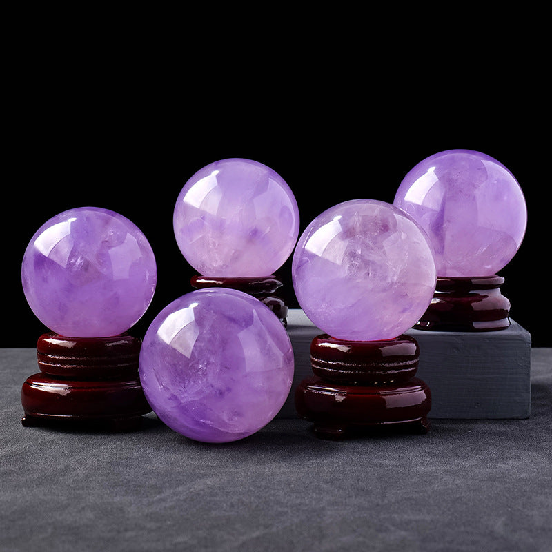 Natural Brazilian amethyst ball rough stone polished violet amethyst ball energy stone seven star array feng shui ball ornaments