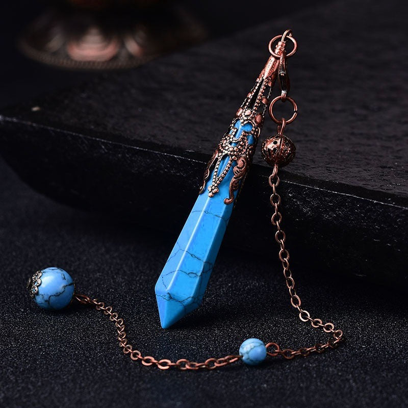Natural amethyst pendant, single-point hexagonal column accessory, energy crystal ornament