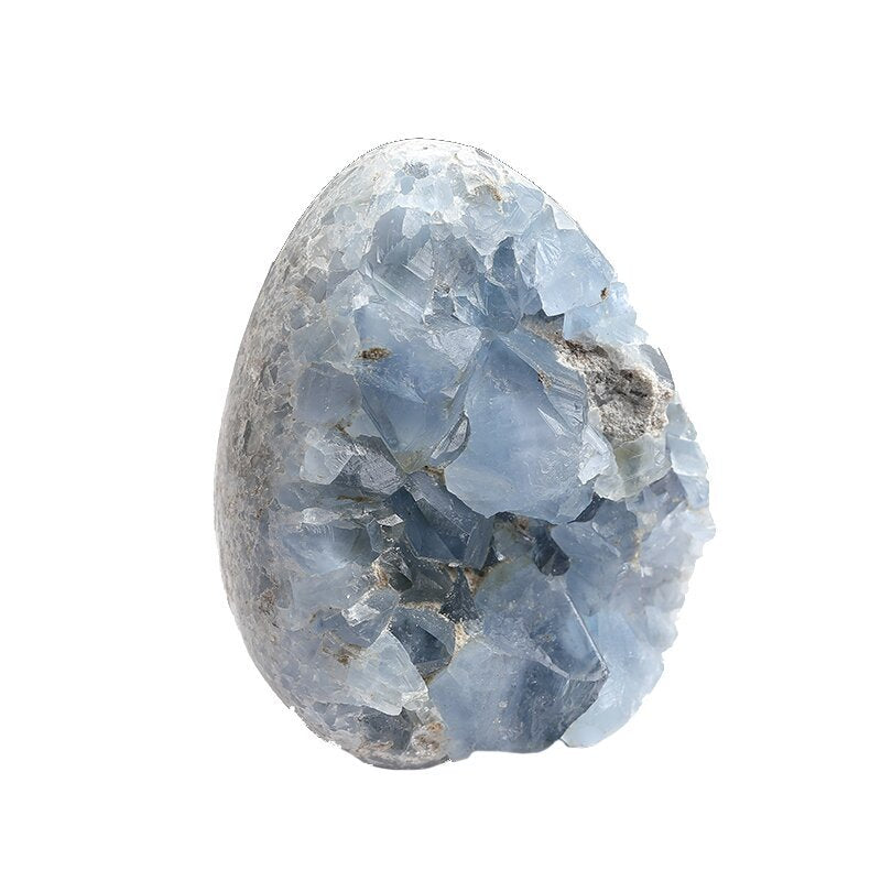 Natural blue geode ornaments, lapis lazuli crystal cave, mineral raw stone handicraft ornaments, healing crystals