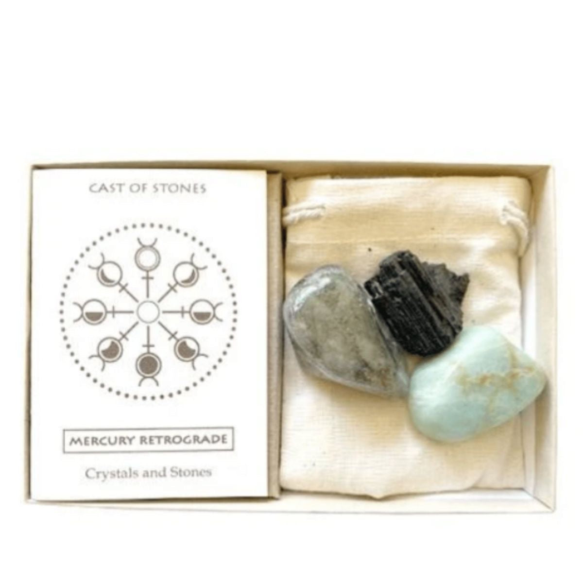 Natural raw stone crystal gift box set, energy rolling stone