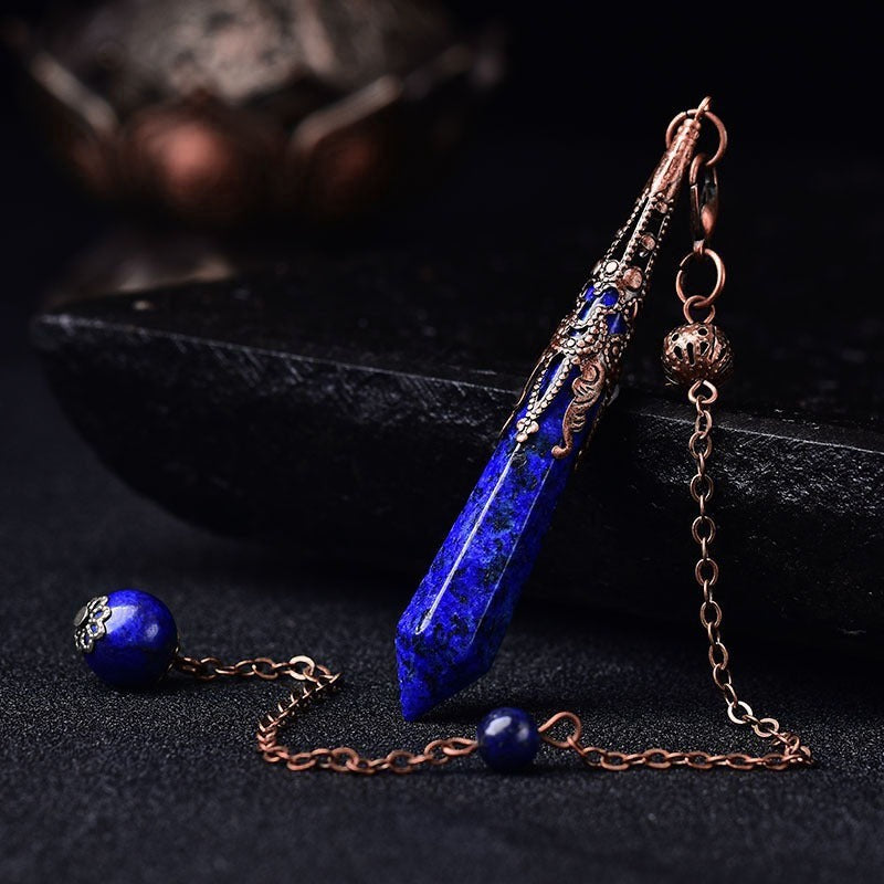 Natural amethyst pendant, single-point hexagonal column accessory, energy crystal ornament