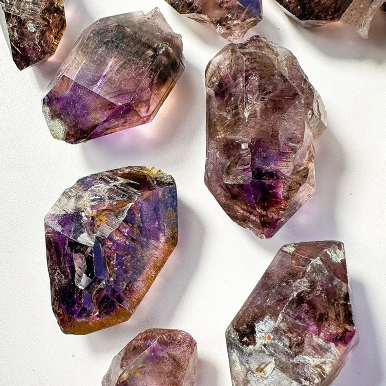 Natural amethyst loose stone, titanium crystal aromatherapy diffuser stone, demagnetized mineral specimens