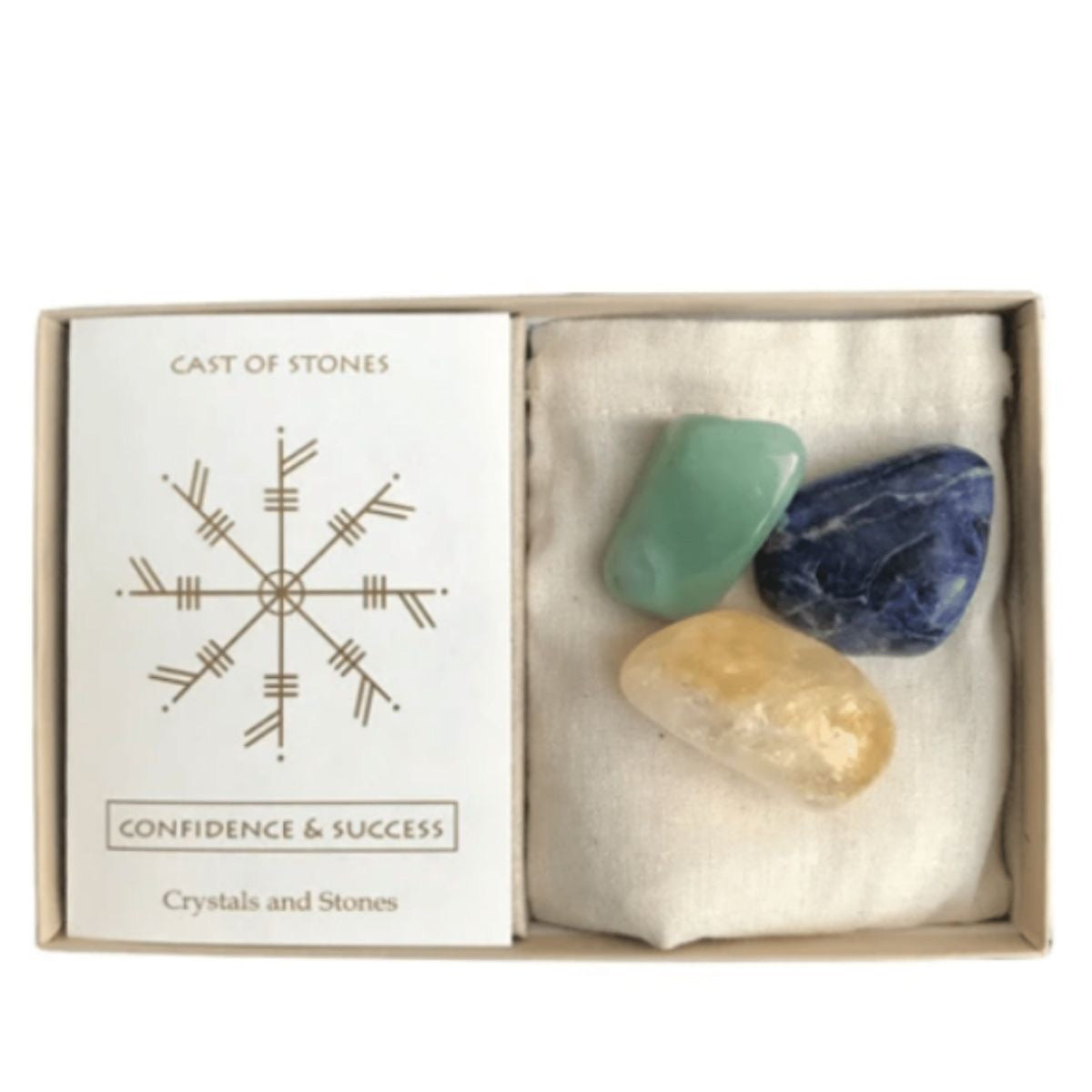 Natural raw stone crystal gift box set, energy rolling stone