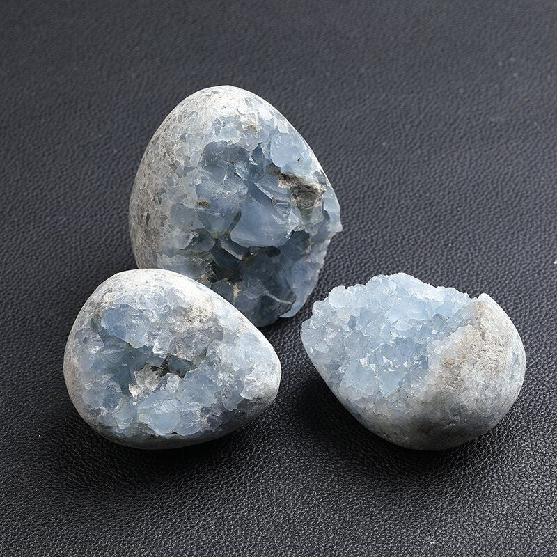 Natural blue geode ornaments, lapis lazuli crystal cave, mineral raw stone handicraft ornaments, healing crystals