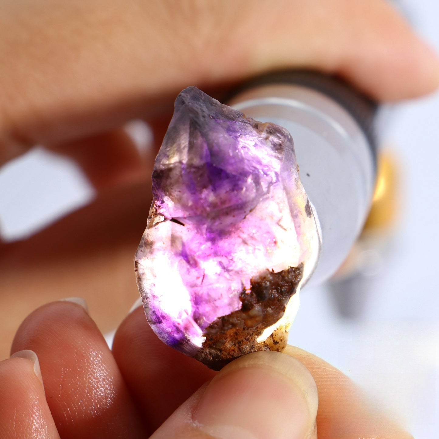 Natural amethyst loose stone, titanium crystal aromatherapy diffuser stone, demagnetized mineral specimens