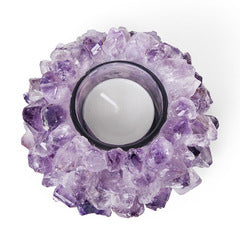 Natural amethyst crystal candlestick, European wedding candlestick, home decoration crafts