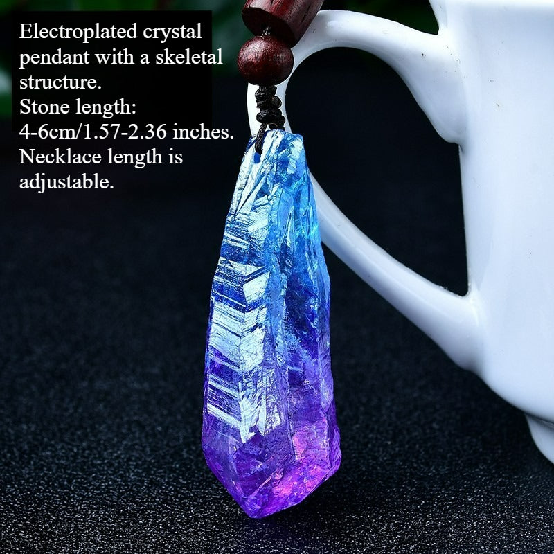 Natural crystal pendant, mineral specimen, men's and women's jewelry pendant, necklace length adjustable