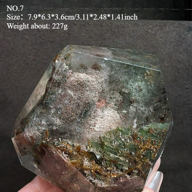 Natural green ghost stone ornaments, irregular shapes, energy stones, four-season ghost cornucopia, thousand-layer pyramid ore specimens, home decoration ornaments