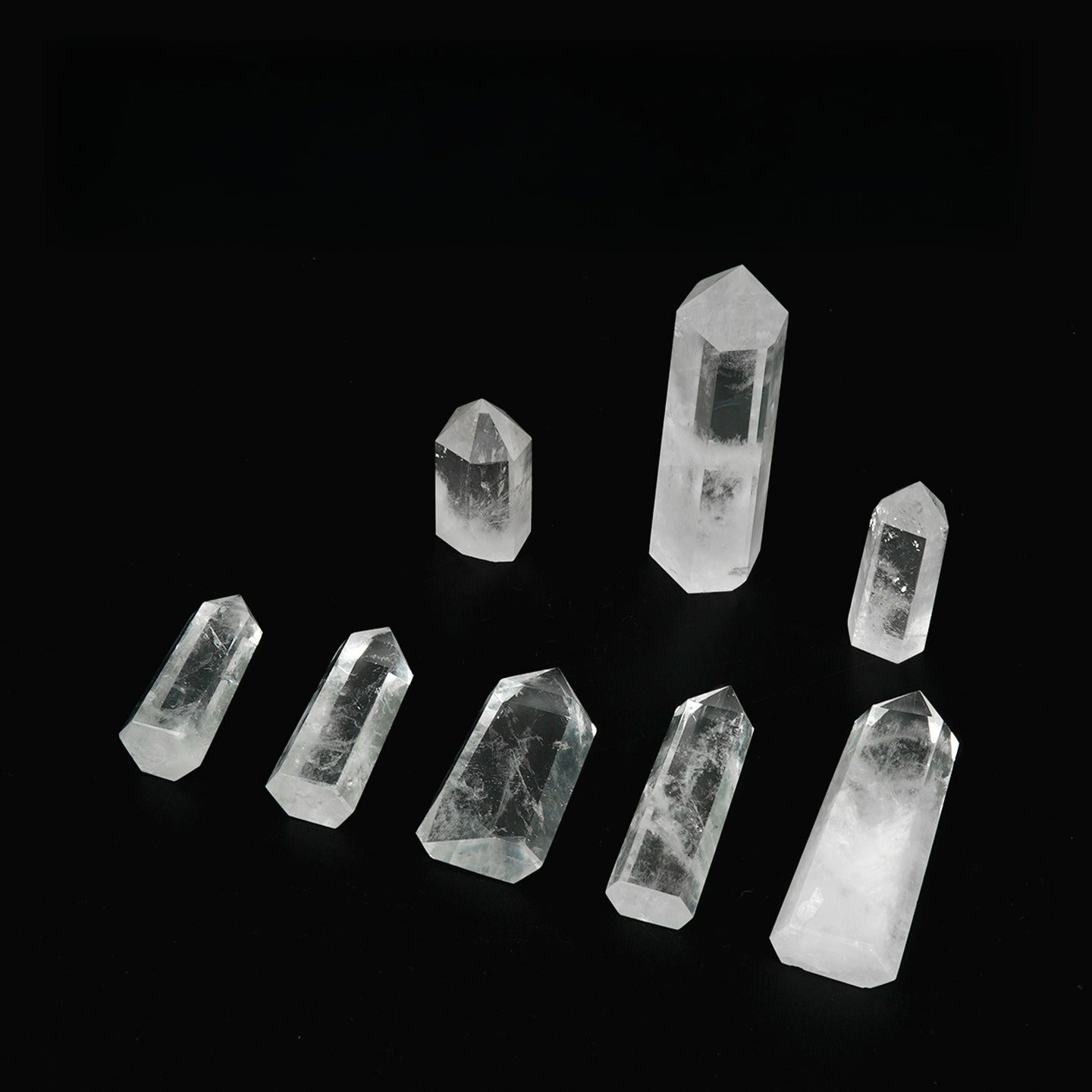 White crystal column natural crystal hexagonal prism raw stone mine standard ornaments