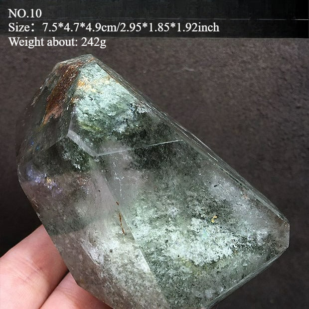 Natural green ghost stone ornaments, irregular shapes, energy stones, four-season ghost cornucopia, thousand-layer pyramid ore specimens, home decoration ornaments