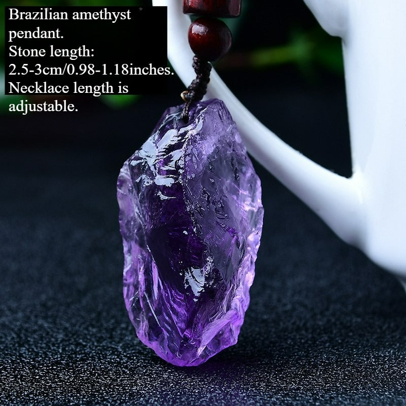 Natural crystal pendant, mineral specimen, men's and women's jewelry pendant, necklace length adjustable