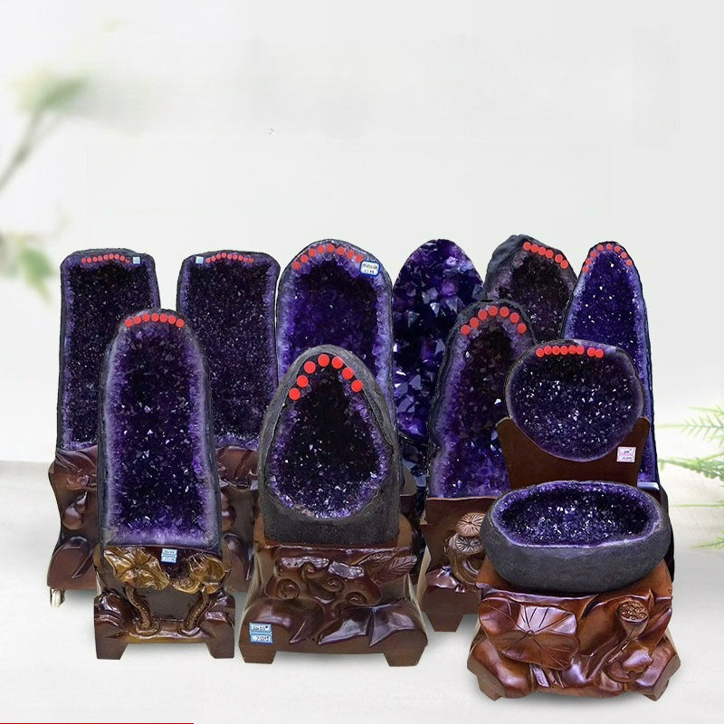 Natural amethyst cave ornaments, amethyst cave treasure bowl, Brazilian Uruguayan raw stone, office home ornaments