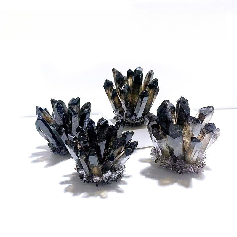 Tea crystal cluster ornament, mineral marker crystal tea cluster energy stone degaussing