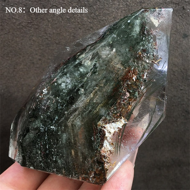 Natural green ghost stone ornaments, irregular shapes, energy stones, four-season ghost cornucopia, thousand-layer pyramid ore specimens, home decoration ornaments