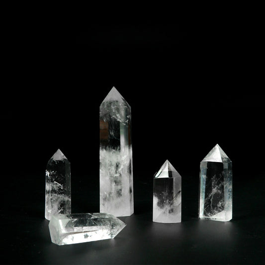 White crystal column natural crystal hexagonal prism raw stone mine standard ornaments