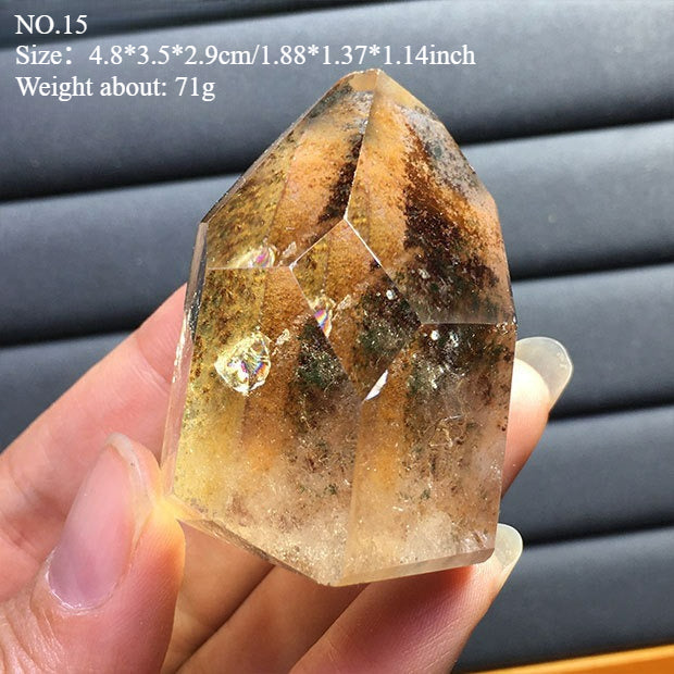 Natural green ghost stone ornaments, irregular shapes, energy stones, four-season ghost cornucopia, thousand-layer pyramid ore specimens, home decoration ornaments