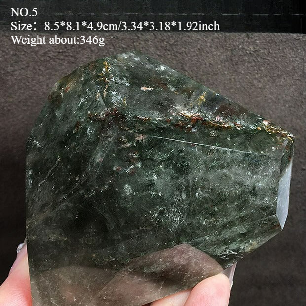 Natural green ghost stone ornaments, irregular shapes, energy stones, four-season ghost cornucopia, thousand-layer pyramid ore specimens, home decoration ornaments