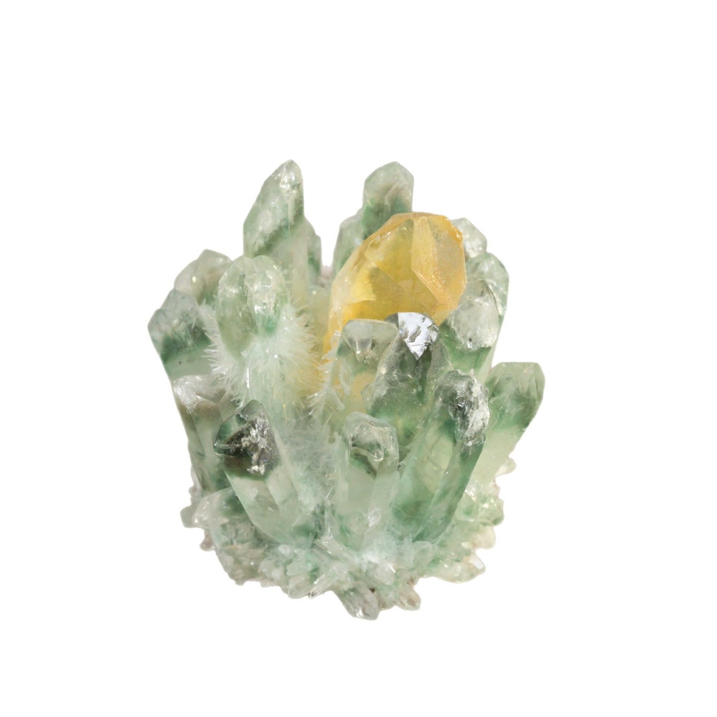 Two-color green ghost artificial crystal cluster, crystal raw stone home table ornaments