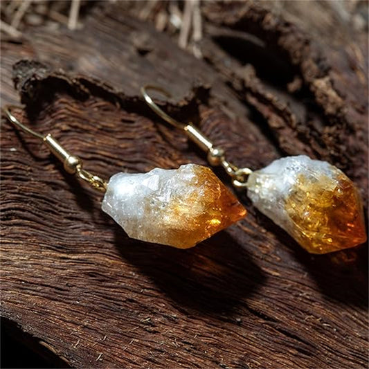 Natural irregular citrine earrings 2-3cm/0.78-1.18inch