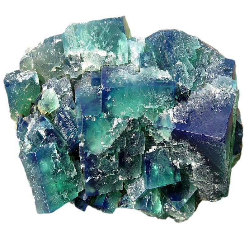 Natural crystal green fluorite mineral mark, raw stone specimen raw ore ornaments