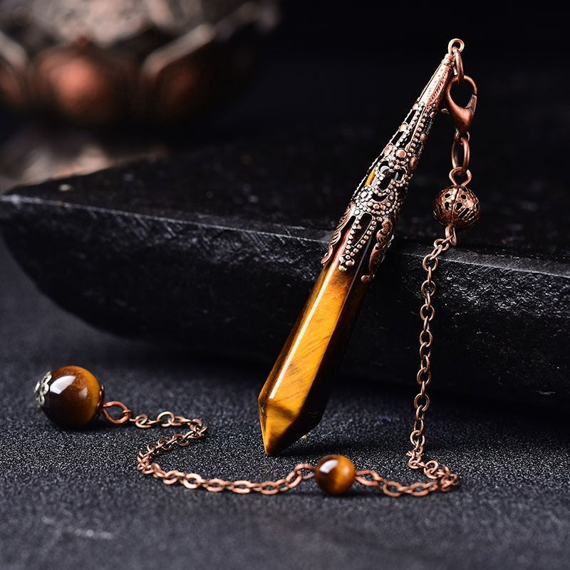 Natural amethyst pendant, single-point hexagonal column accessory, energy crystal ornament