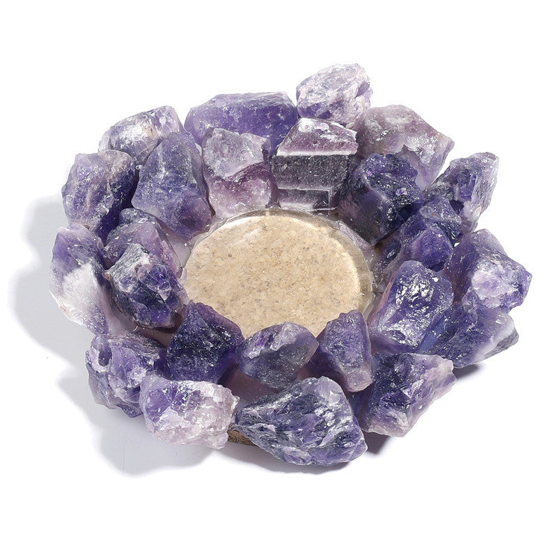 Natural amethyst crystal candlestick, European wedding candlestick, home decoration crafts