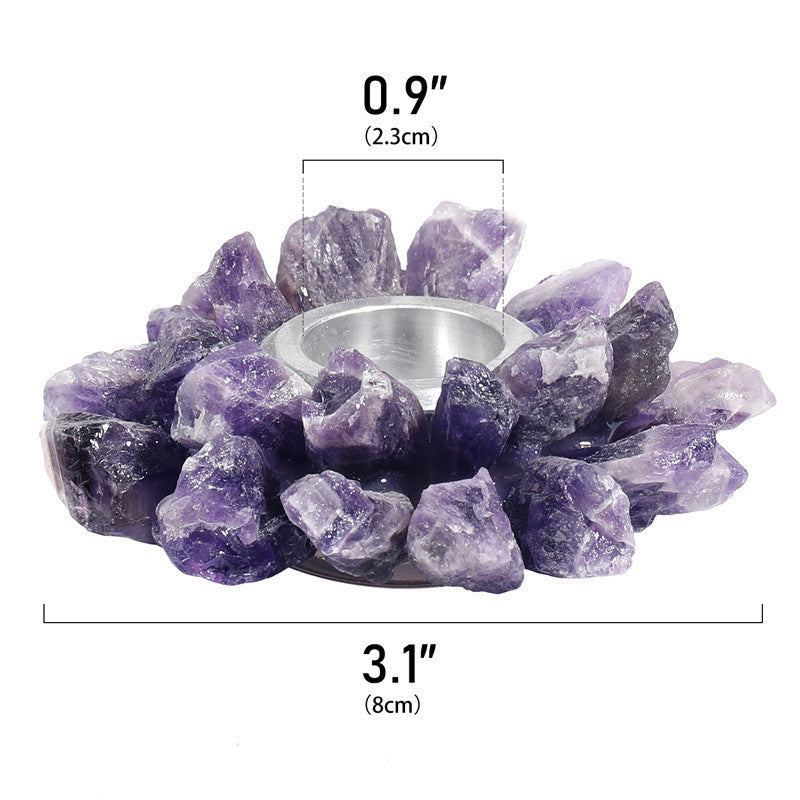 Natural amethyst crystal candlestick, European wedding candlestick, home decoration crafts