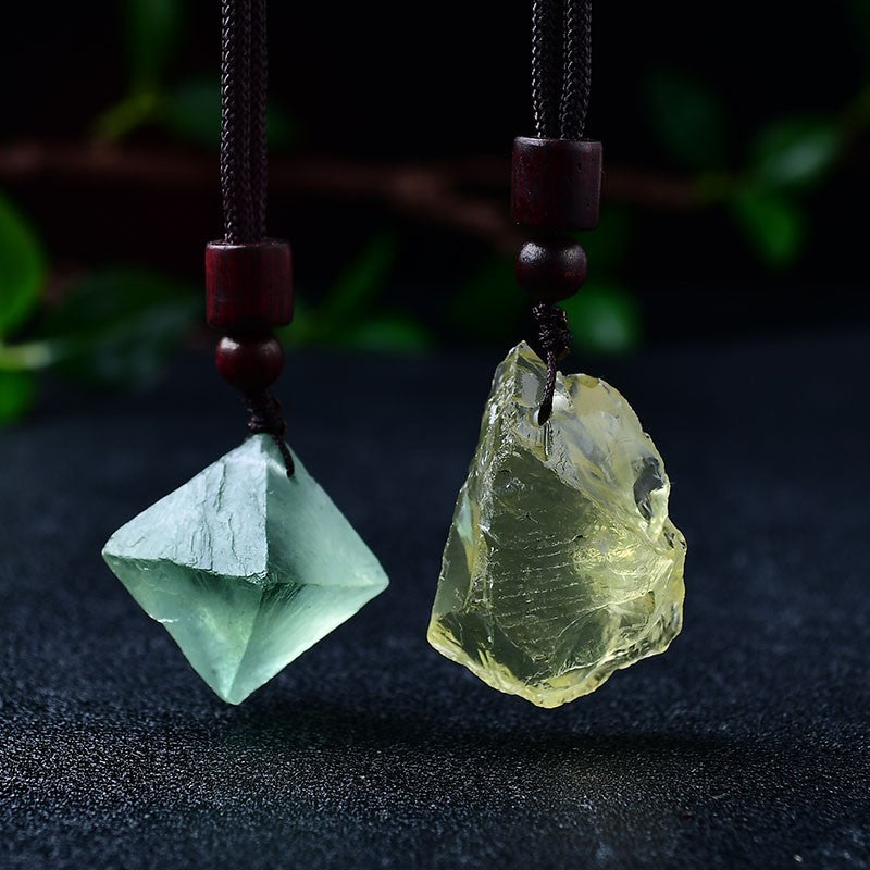 Natural crystal pendant, mineral specimen, men's and women's jewelry pendant, necklace length adjustable