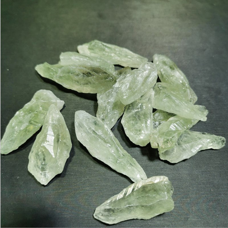 Natural green quartz raw stone, backbone mineral standard