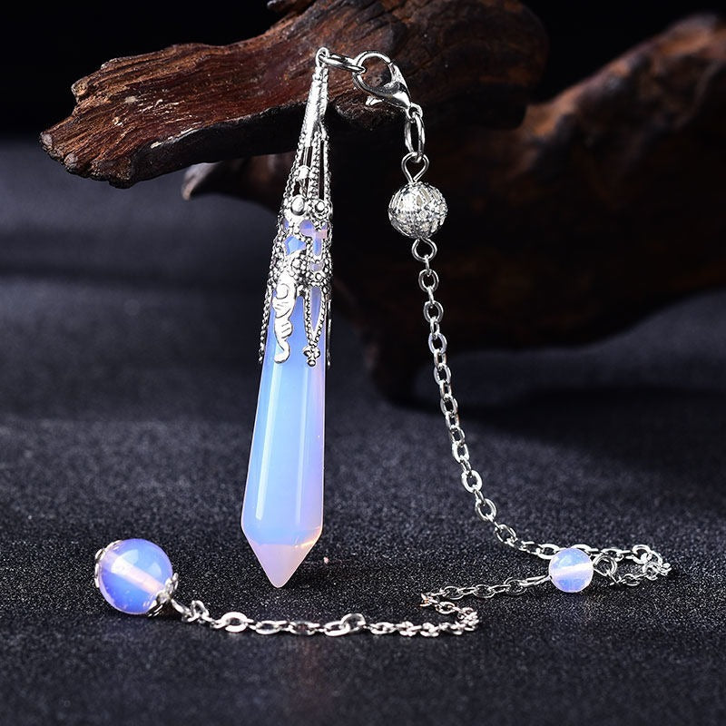 Natural amethyst pendant, single-point hexagonal column accessory, energy crystal ornament