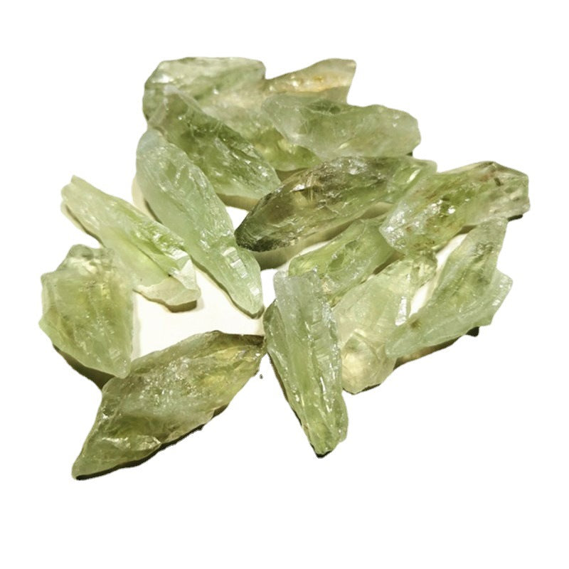 Natural green quartz raw stone, backbone mineral standard