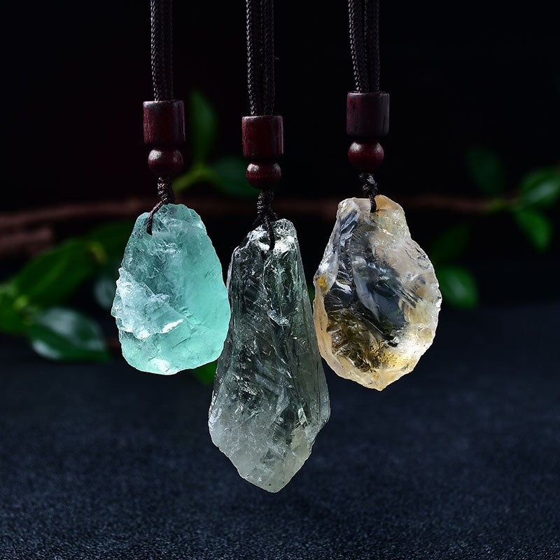 Natural crystal pendant, mineral specimen, men's and women's jewelry pendant, necklace length adjustable