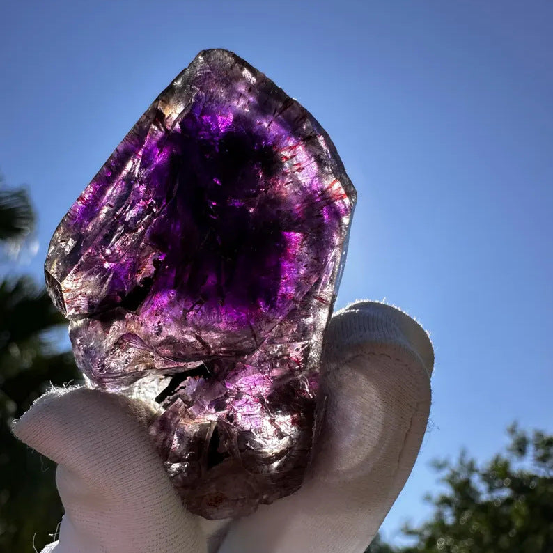 Natural amethyst loose stone, titanium crystal aromatherapy diffuser stone, demagnetized mineral specimens
