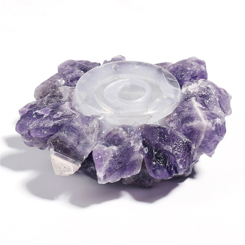 Natural amethyst crystal candlestick, European wedding candlestick, home decoration crafts
