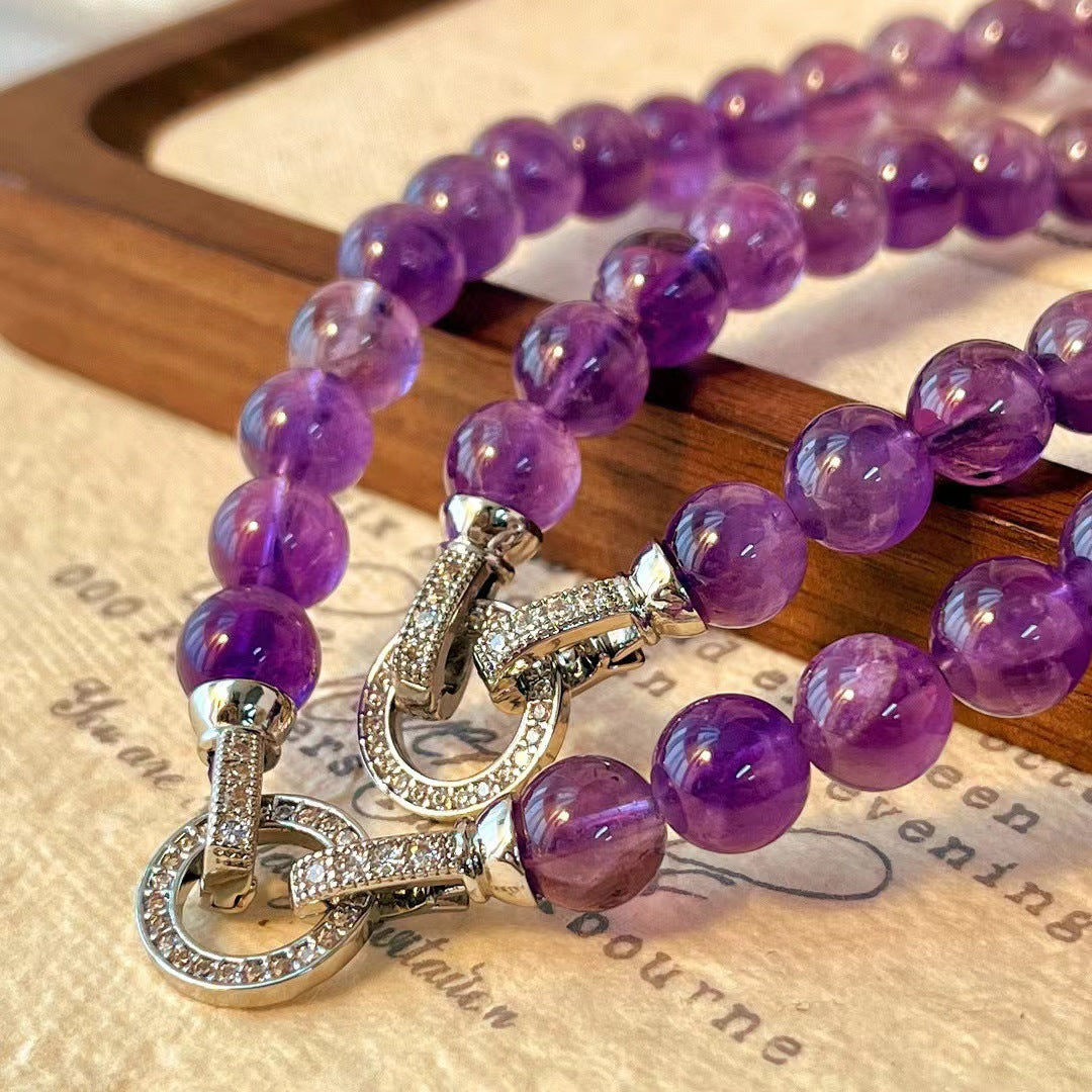 Natural amethyst pendant necklace, energy stone
