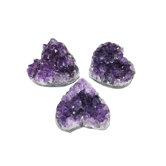 Natural amethyst cluster heart-shaped amethyst cluster
