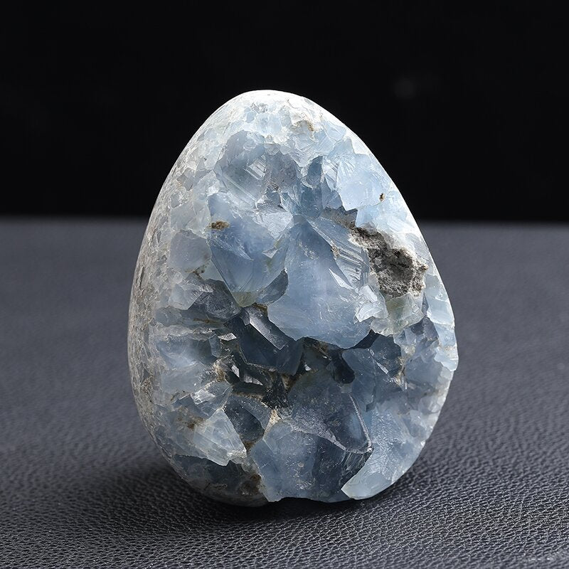 Natural blue geode ornaments, lapis lazuli crystal cave, mineral raw stone handicraft ornaments, healing crystals