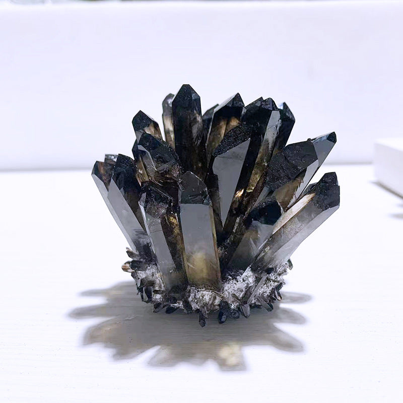 Tea crystal cluster ornament, mineral marker crystal tea cluster energy stone degaussing