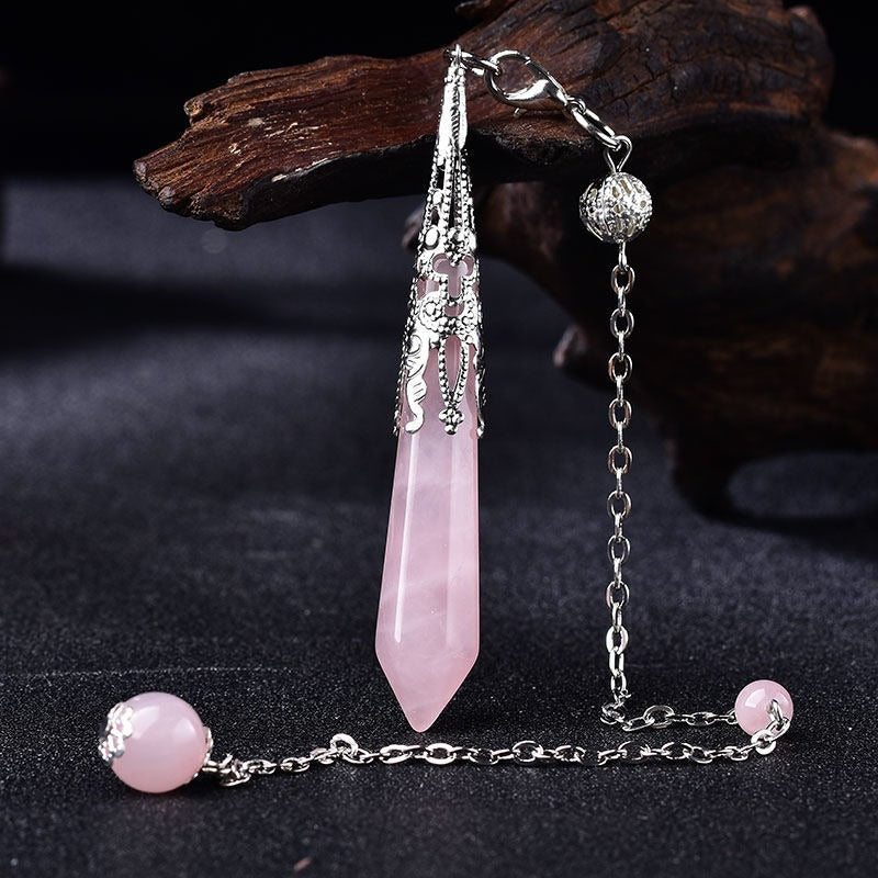 Natural amethyst pendant, single-point hexagonal column accessory, energy crystal ornament