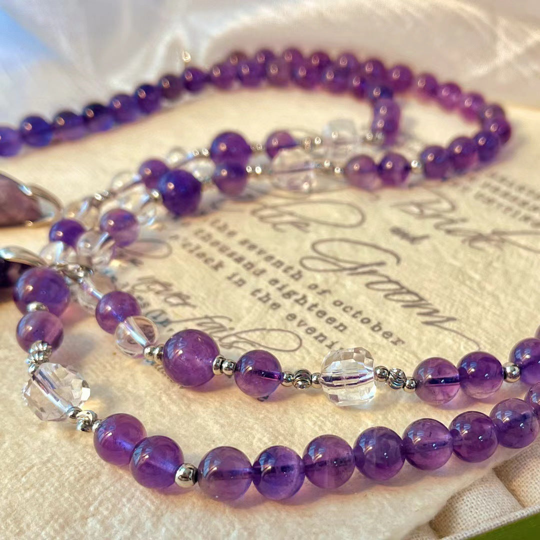 Natural amethyst pendant necklace, energy stone