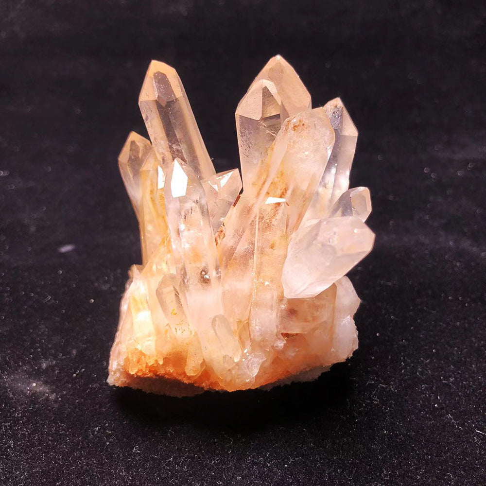 Natural crystal cluster raw stone mine standard ornaments, home decoration original ecological ornamental stone, white crystal cluster crystal flower