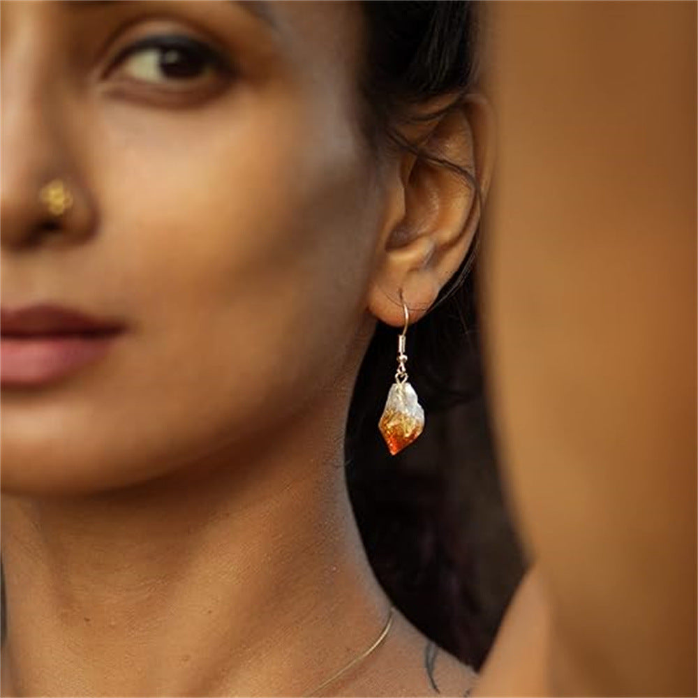 Natural irregular citrine earrings 2-3cm/0.78-1.18inch