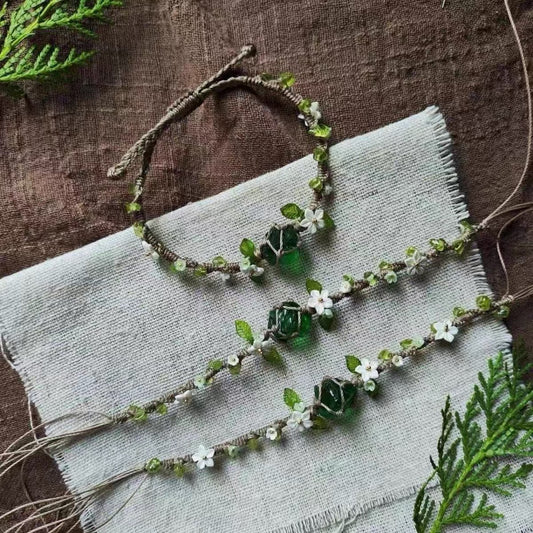 Synthetic crystal peridot, hand-woven bracelet gift, energy bracelet