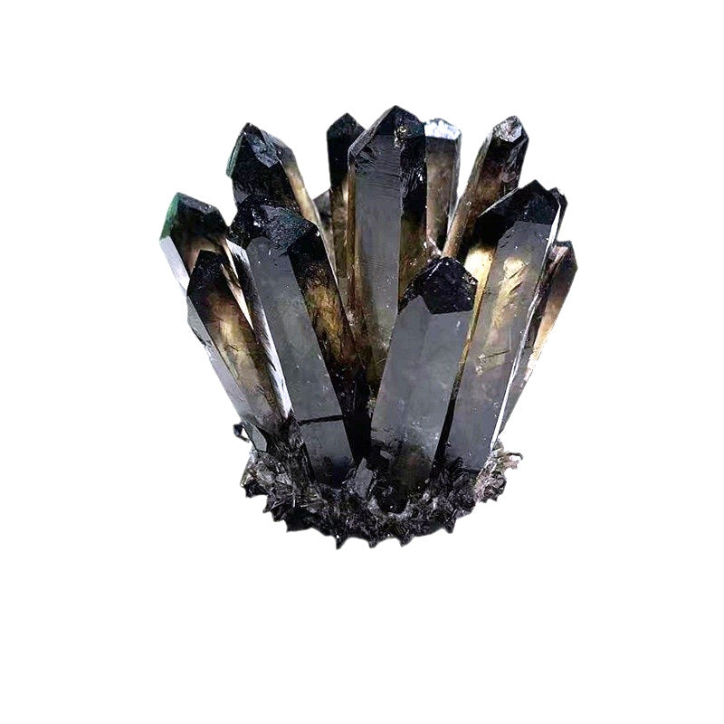 Tea crystal cluster ornament, mineral marker crystal tea cluster energy stone degaussing