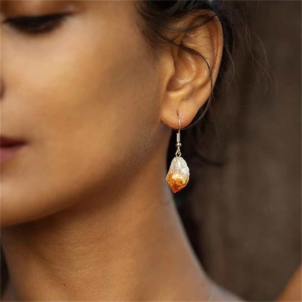 Natural irregular citrine earrings 2-3cm/0.78-1.18inch