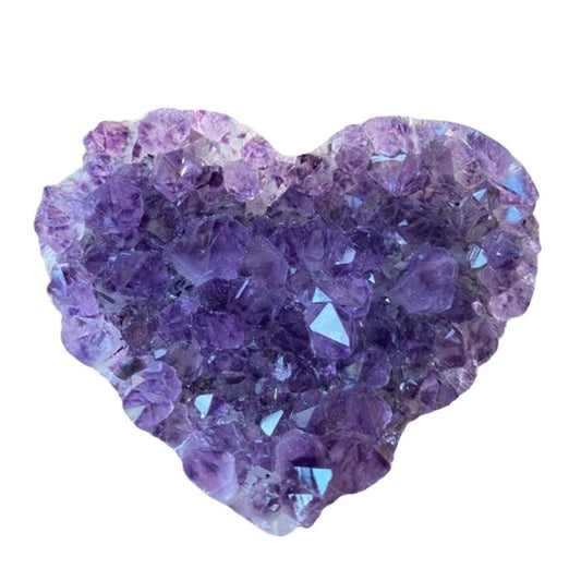 Natural amethyst cluster heart-shaped specimen, Brazilian deep amethyst rough stone, home decoration craft ornaments