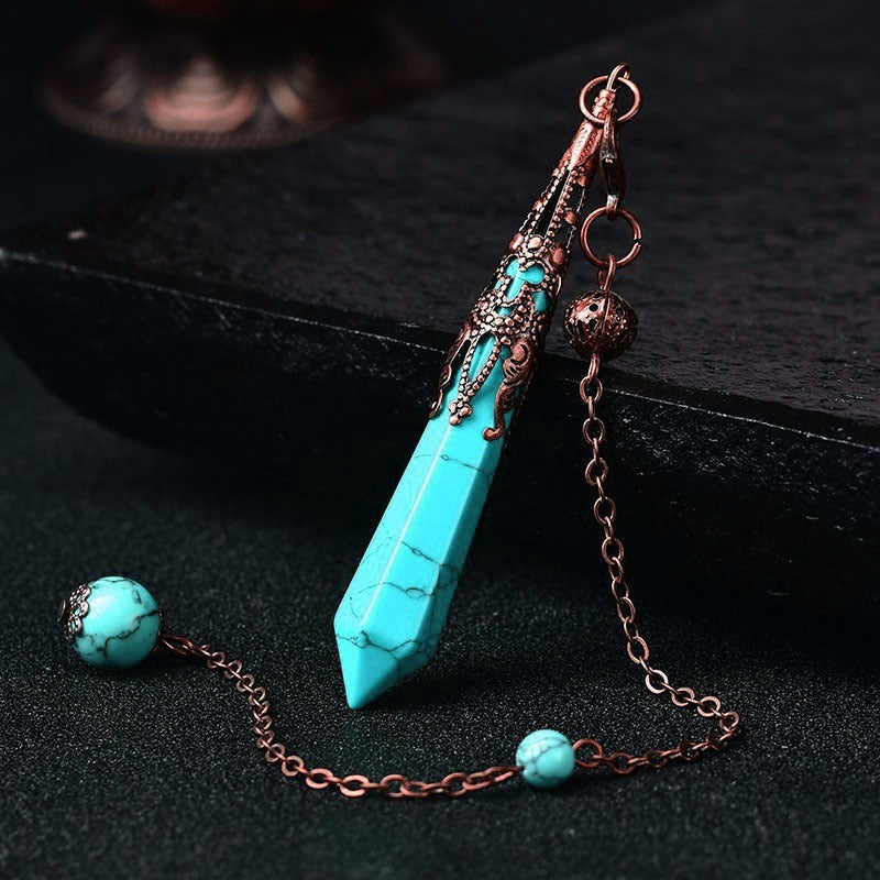 Natural amethyst pendant, single-point hexagonal column accessory, energy crystal ornament