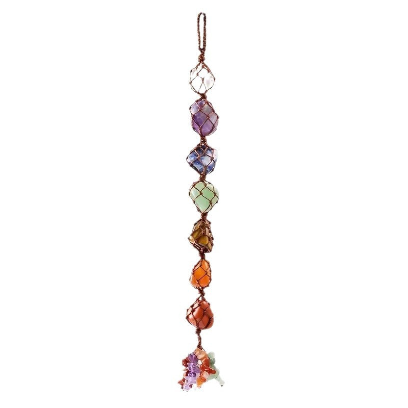 Natural colorful crystal pendants, hand-woven car pendants, window sill pendant accessories