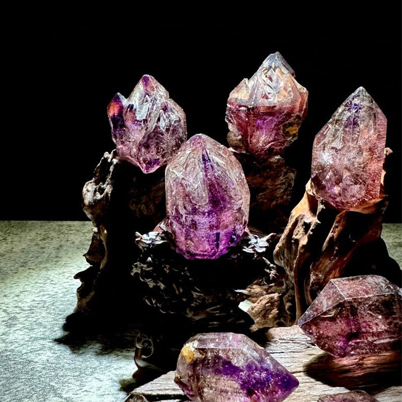 Natural amethyst loose stone, titanium crystal aromatherapy diffuser stone, demagnetized mineral specimens